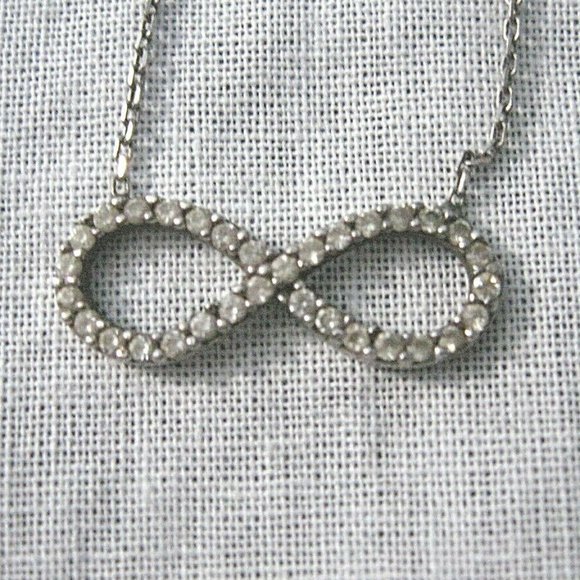 Sterling Silver Infinity CZ Necklace Delic…